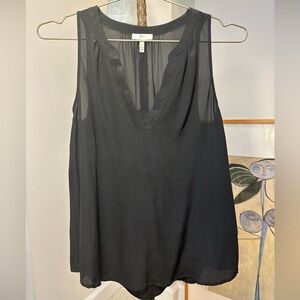 Joie Silk Blouse Black Sleeveless V Neck